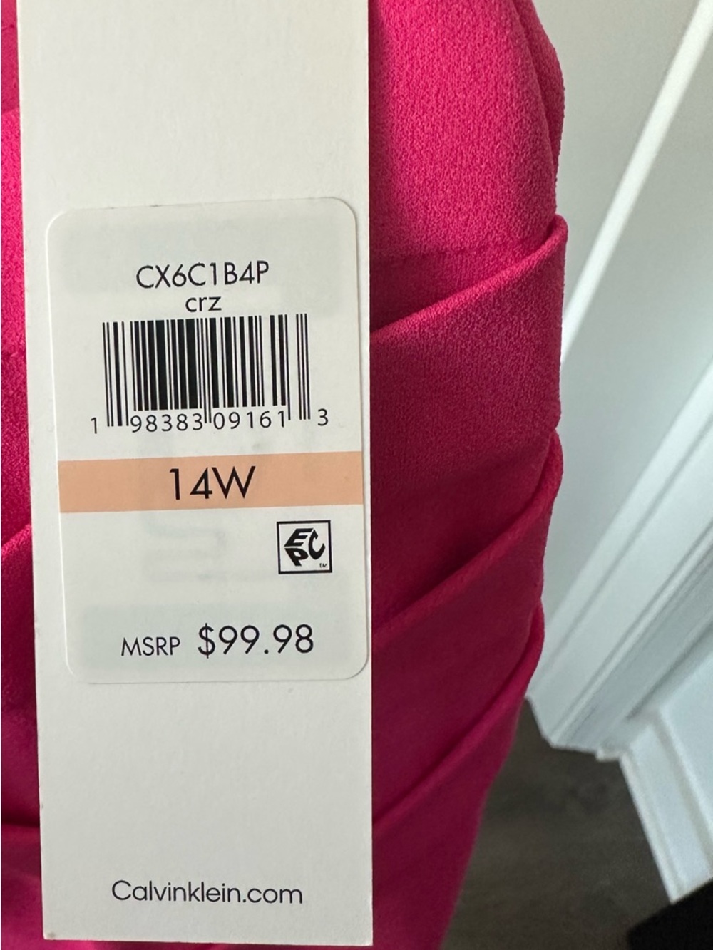 🩷 NWT! Pink CALVIN KLEIN Starburst Sheath Dress - Size 14W - Picture 6 of 8